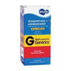 Drospirenona+etinilestradiol 3mg+0,02mg C/24 Ems