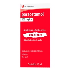 Paracetamol 200mg/ml Gts 15ml Uniao Quimica