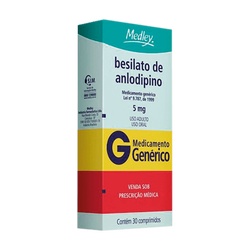 Besilato Anlodipino 5mg C/30cpr Medley